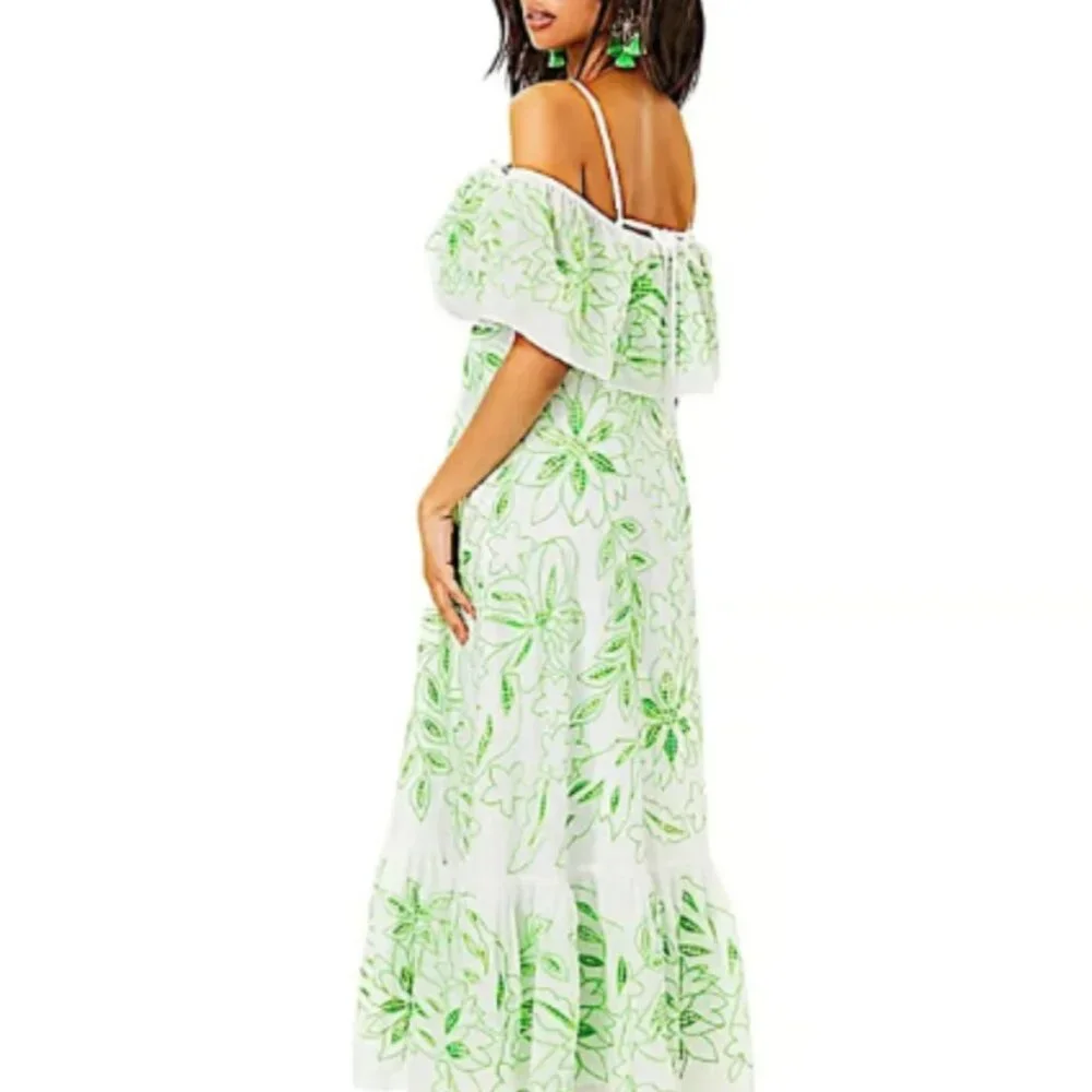 NWT!!! Lilly Pulitzer Quinlee Embroidered Maxi Dress - Size 8 - Picture 7 of 12